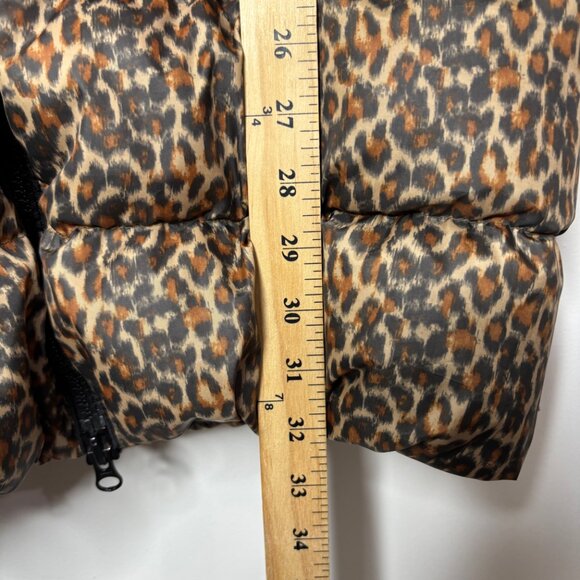 Scotch & Soda Maison Scotch Punk Radar Women's Leopard Print Down Puffer Coat L - Picture 13 of 16